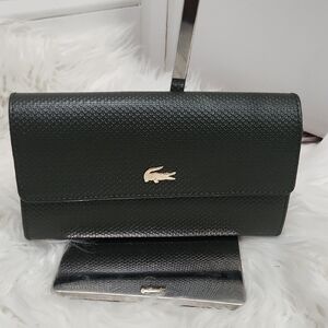 🔹️Lacoste🔹️ Women's Green Chantaco Continental Leather Wallet